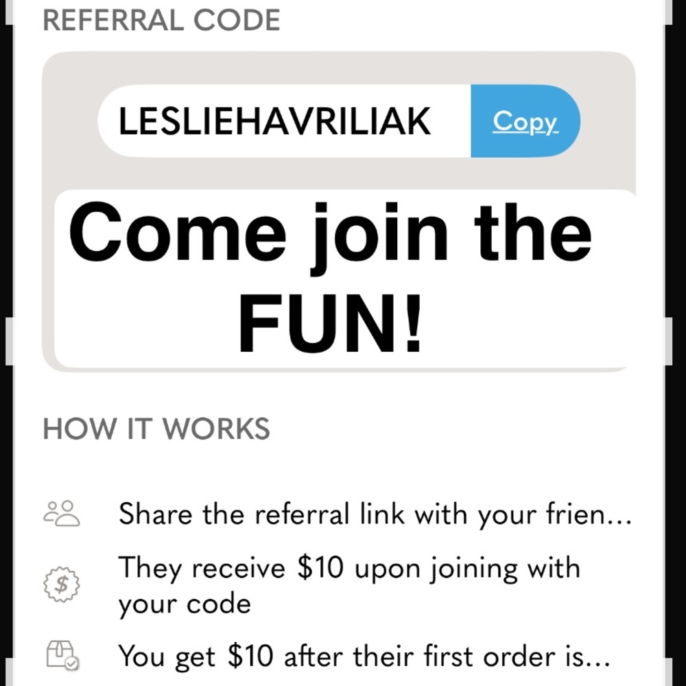 $10 REFERRAL CODE Invitation
